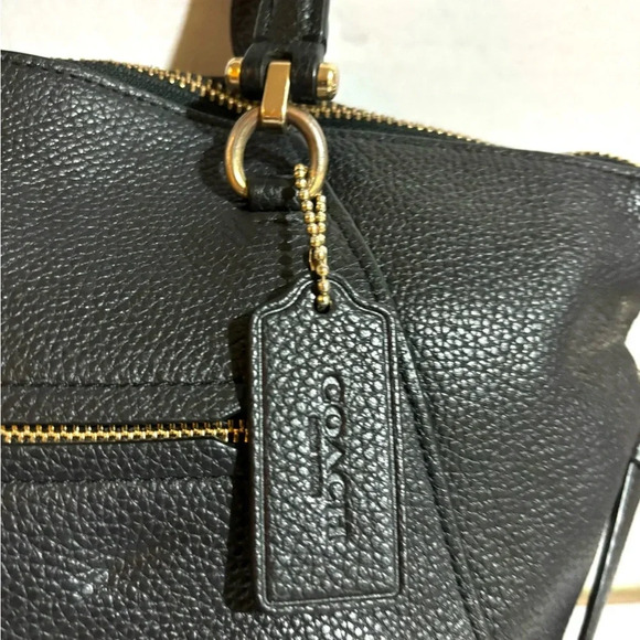 Coach black leather satchel handbag - Picture 6 of 10